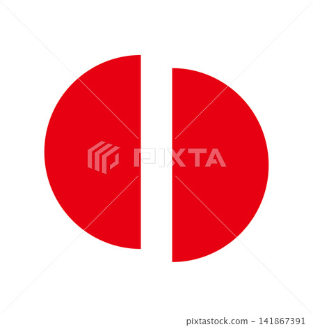 對齊印章標記:紅色圓圈垂直分為左右兩半。 對齊印章標記:紅色圓圈垂直分為左右兩半。 141867391