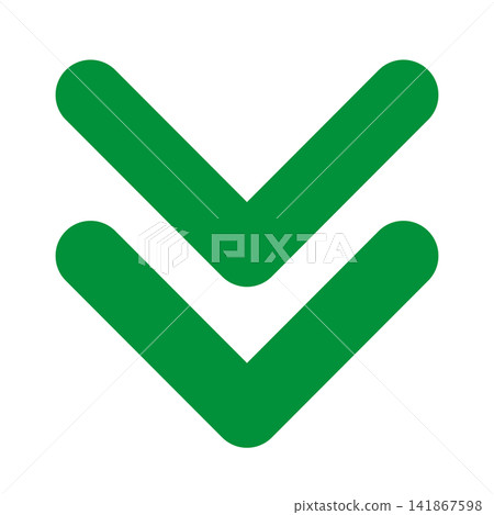The valley shape of the development: Two downward-pointing green valley shapes are superimposed. The valley shape of the development: Two downward-pointing green valley shapes are superimposed. 141867598