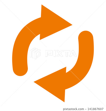 Two synchronized arcs, orange opposing arcs and arrowheads Two synchronized arcs, orange opposing arcs and arrowheads 141867607