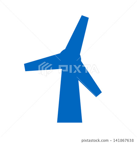 Three wind blades: Three thin blades spinning atop a blue tower. Three wind blades: Three thin blades spinning atop a blue tower. 141867638