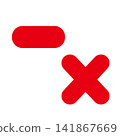 Cancellation of appointment: A red band with a large "X" placed diagonally opposite. 141867669