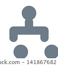 The branching of the communication network: gray lines extending from one person to the two below. 141867682