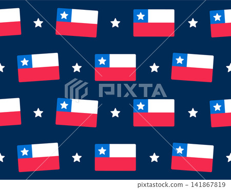 Chilean flag seamless pattern Chilean flag seamless pattern 141867819