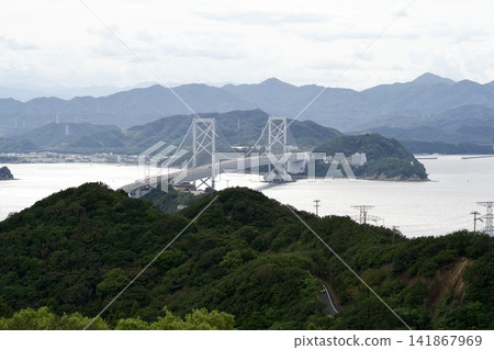 View of the Great Naruto Bridge crossing the Naruto Strait View of the Great Naruto Bridge crossing the Naruto Strait 141867969
