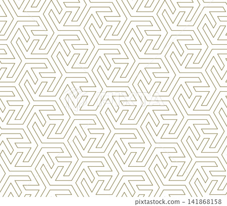 Seamless geometric pattern in arabic style Zellige in lines Seamless geometric pattern in arabic style Zellige in lines 141868158