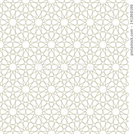 Seamless geometric pattern in arabic style Zellige in lines Seamless geometric pattern in arabic style Zellige in lines 141868166