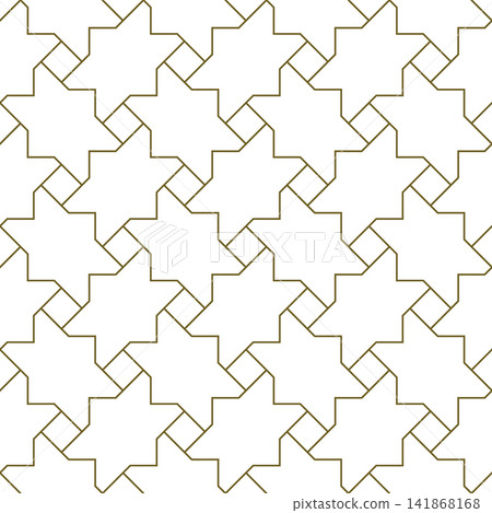 Seamless geometric pattern in arabic style Zellige in lines Seamless geometric pattern in arabic style Zellige in lines 141868168