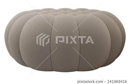 This pouf is cut out and isolated on a clear background. It has a round shape designed for seating or decoration. Ideal for modern rooms in homes or offices This pouf is cut out and isolated on a clear background. It has a round shape designed for seating or decoration. Ideal for modern rooms in homes or offices 141868416