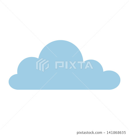 Simple Blue Cloud Vector Icon 141868635