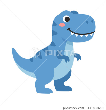 Cute Blue Tyrannosaurus Rex Dinosaur Cartoon Cute Blue Tyrannosaurus Rex Dinosaur Cartoon 141868649