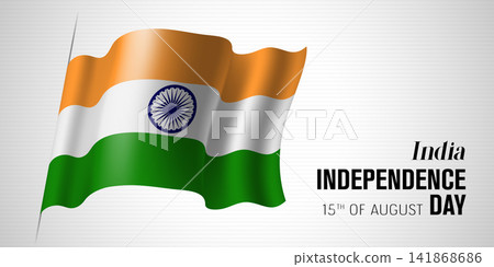 India happy independence day greeting card, banner with template text vector illustration India happy independence day greeting card, banner with template text vector illustration 141868686