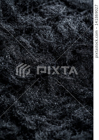 Texture of black fleece, shaggy high-tech synthetic knit Texture of black fleece, shaggy high-tech synthetic knit 141869027