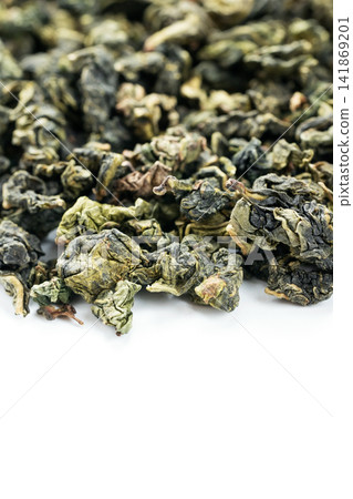 Aromatic Tie Guan Yin detail on clean white backdrop Aromatic Tie Guan Yin detail on clean white backdrop 141869201