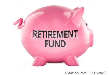 Retirement Fund concept with piggy bank for pension savings and financial planning. 3D rendering Retirement Fund concept with piggy bank for pension savings and financial planning. 3D rendering 141869852