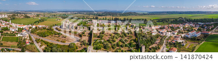 Castle of Obidos and medieval town panorama Portugal Castle of Obidos and medieval town panorama Portugal 141870424