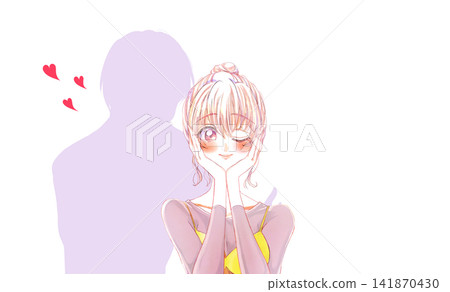 Silhouette of a woman who is liked by men Silhouette of a woman who is liked by men 141870430