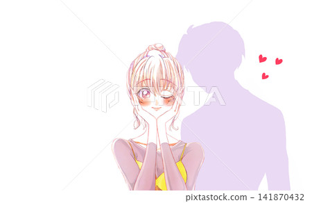 一位受男性喜愛的女性的剪影 141870432