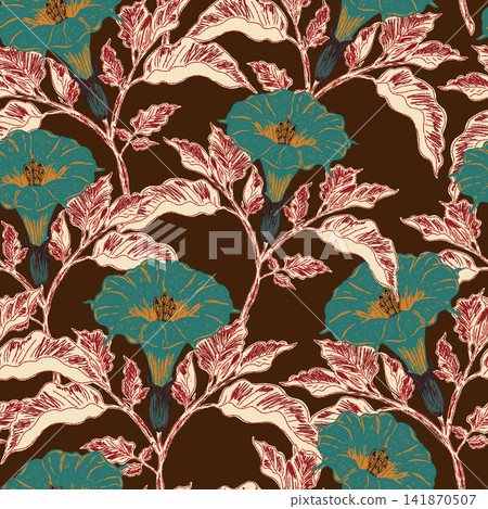 seamless pattern with flowers seamless pattern with flowers 141870507