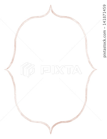Ornate pastel frame in pink colors. Watercolor illustration of simple Template for wedding invitations or feminine greeting cards. Luxury border for baby shower stationary. Delicate background. Ornate pastel frame in pink colors. Watercolor illustration of simple Template for wedding invitations or feminine greeting cards. Luxury border for baby shower stationary. Delicate background. 141871459