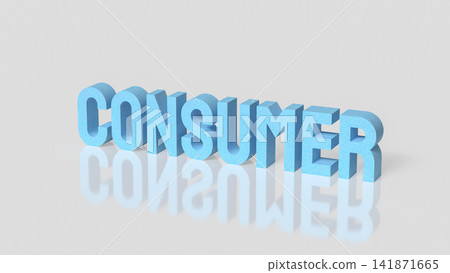 Modern Consumer Market Concept with Blue Three Dimensional Typography 3d render. Modern Consumer Market Concept with Blue Three Dimensional Typography 3d render. 141871665