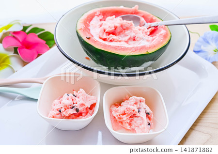 Cool, homemade watermelon gelato Cool, homemade watermelon gelato 141871882