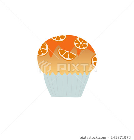 Illustration of an orange muffin Illustration of an orange muffin 141871973