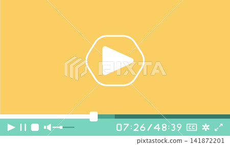 video player interface screen with play button video player interface screen with play button 141872201