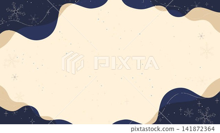 可愛時尚的極簡冬季雪景相框背景,適合成人 可愛時尚的極簡冬季雪景相框背景,適合成人 141872364