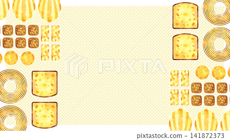 普通烘焙食品插畫的背景素材 普通烘焙食品插畫的背景素材 141872373