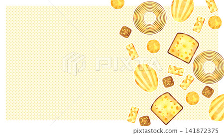 普通烘焙食品插畫的背景素材 普通烘焙食品插畫的背景素材 141872375