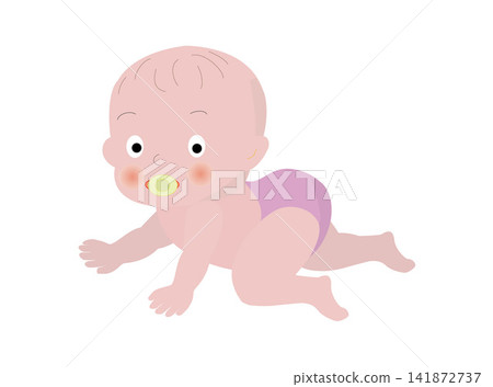 可愛的嬰兒插畫素材。 可愛的嬰兒插畫素材。 141872737
