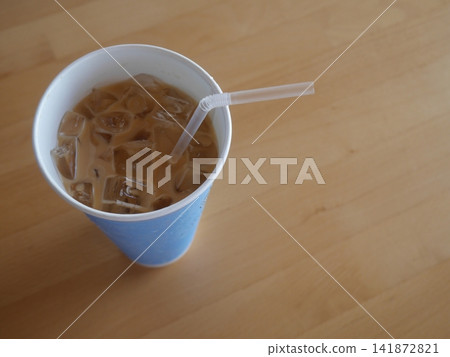 Iced café au lait (photographed from above) Iced café au lait (photographed from above) 141872821
