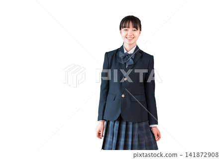 Junior high and high school girls in their school uniforms Junior high and high school girls in their school uniforms 141872908