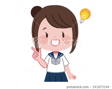 靈感迸發的燈泡和一位笑容燦爛的中學生:學生對想法的插畫表達。 靈感迸發的燈泡和一位笑容燦爛的中學生:學生對想法的插畫表達。 141873144