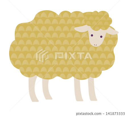 Sheep cutout illustration Sheep cutout illustration 141873333