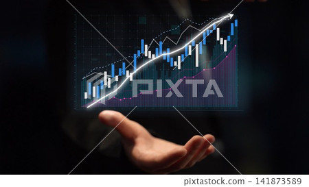 Businessman Presenting Data Visualization with Rising Graph and Charts Indicating Growth and Success in Financial Market Analysis and Investment Strategy Copula Businessman Presenting Data Visualization with Rising Graph and Charts Indicating Growth and Success in Financial Market Analysis and Investment Strategy Copula 141873589