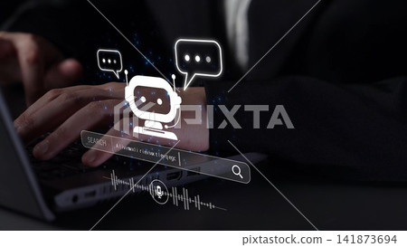 AI Assistant Chatbot Interface with Voice Command and Smart Search Muxer AI Assistant Chatbot Interface with Voice Command and Smart Search Muxer 141873694