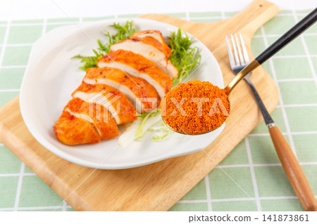 orleans Style Chicken Seasoning Powder Close up Red Chili Spice Rub BBQ Marinade Mix orleans Style Chicken Seasoning Powder Close up Red Chili Spice Rub BBQ Marinade Mix 141873861