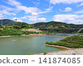 ◇Dam Park Ibakita (View from the Aigawa Dam crest road towards the suspension bridge) / Ibaraki City, Osaka Prefecture 141874085