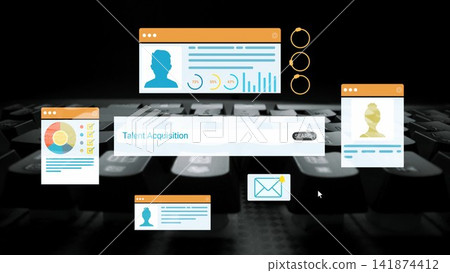 Digital Interaction Concept with User Profiles and Data Flow Representing Talent Acquisition and Recruitment Strategy in Modern Workplace. Entropy Digital Interaction Concept with User Profiles and Data Flow Representing Talent Acquisition and Recruitment Strategy in Modern Workplace. Entropy 141874412