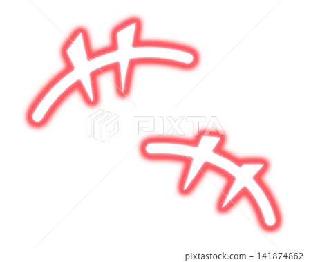 一個笑臉符號的插圖素材，該符號以霓虹燈風格發光。 141874862