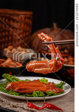 spicy Grilled Duck Wings with Chili and Sichuan Pepper Seasoning spicy Grilled Duck Wings with Chili and Sichuan Pepper Seasoning 141874989