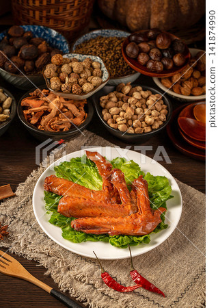 spicy Grilled Duck Wings with Chili and Sichuan Pepper Seasoning spicy Grilled Duck Wings with Chili and Sichuan Pepper Seasoning 141874990