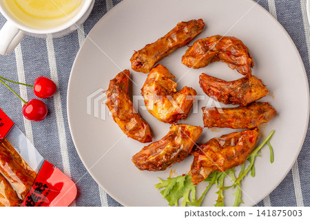 spicy Grilled Duck Neck with Chili and Sichuan Pepper spicy Grilled Duck Neck with Chili and Sichuan Pepper 141875003