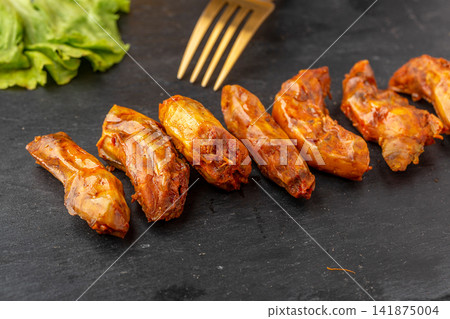 spicy Grilled Duck Neck with Chili and Sichuan Pepper spicy Grilled Duck Neck with Chili and Sichuan Pepper 141875004