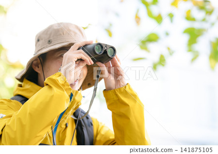 Hiking, Outdoors, Binoculars Hiking, Outdoors, Binoculars 141875105