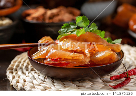 spicy Chewy Beef Tendon Strips Ready to Eat Marinated Chili Ox Ligament Snack spicy Chewy Beef Tendon Strips Ready to Eat Marinated Chili Ox Ligament Snack 141875126