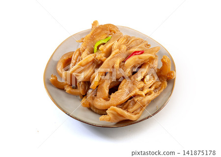 mustard Duck Feet with Spicy Hot Sauce Traditional Snack mustard Duck Feet with Spicy Hot Sauce Traditional Snack 141875178