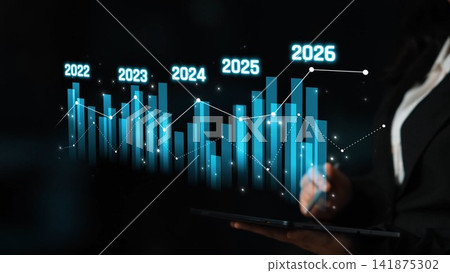 Business graph showing yearly business growth from 2022 to new year 2026 Marrow Business graph showing yearly business growth from 2022 to new year 2026 Marrow 141875302