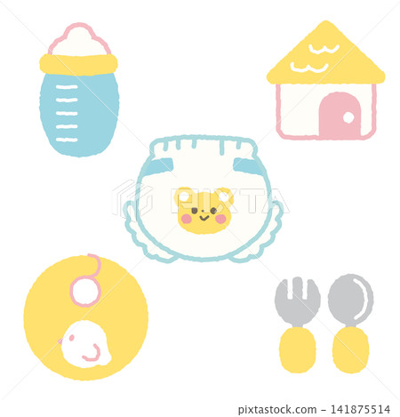 可愛的嬰兒用品和家居用品 可愛的嬰兒用品和家居用品 141875514
